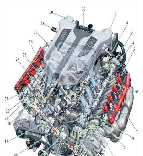 发动机结构图解及各部位名称(发动机结构分解图)